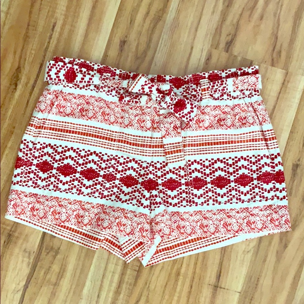 NWOT LOFT red & white shorts - size 2